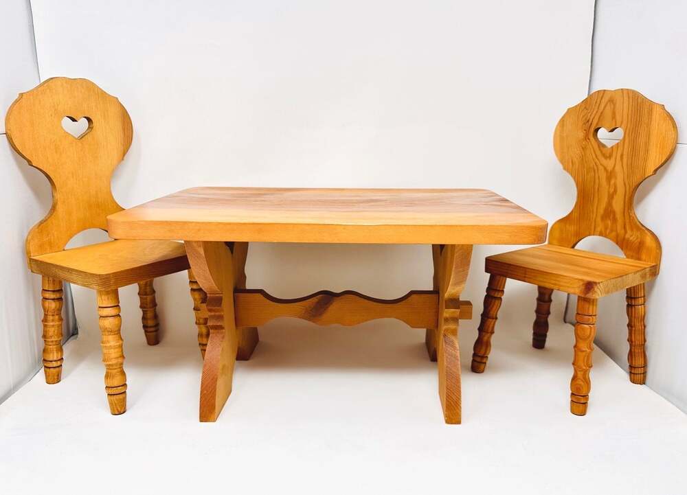 Kirsten’s Trestle Table & Chairs Pleasant Company Vintage American Girl - Picture 3 of 12
